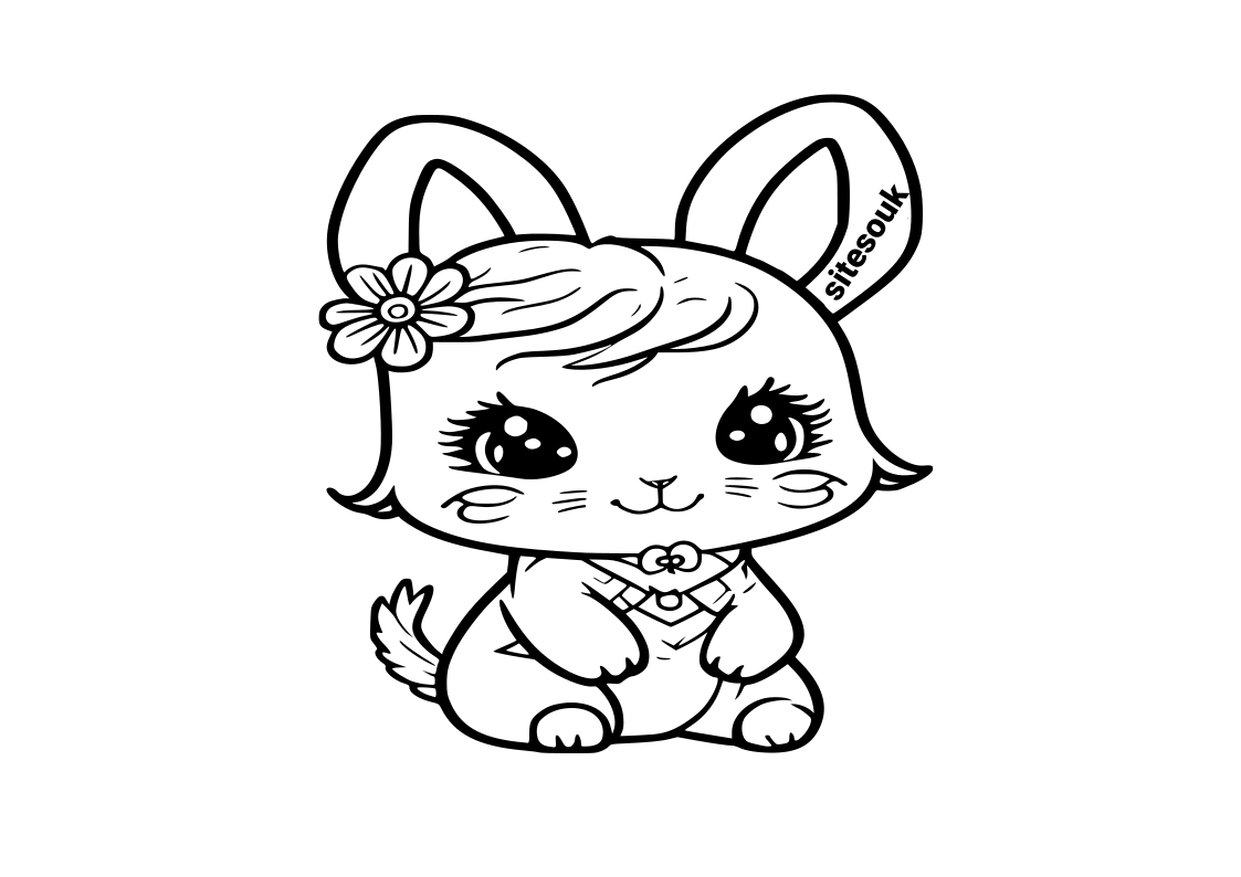 Kawaii Bunny coloring page  Free Printable Coloring Pages