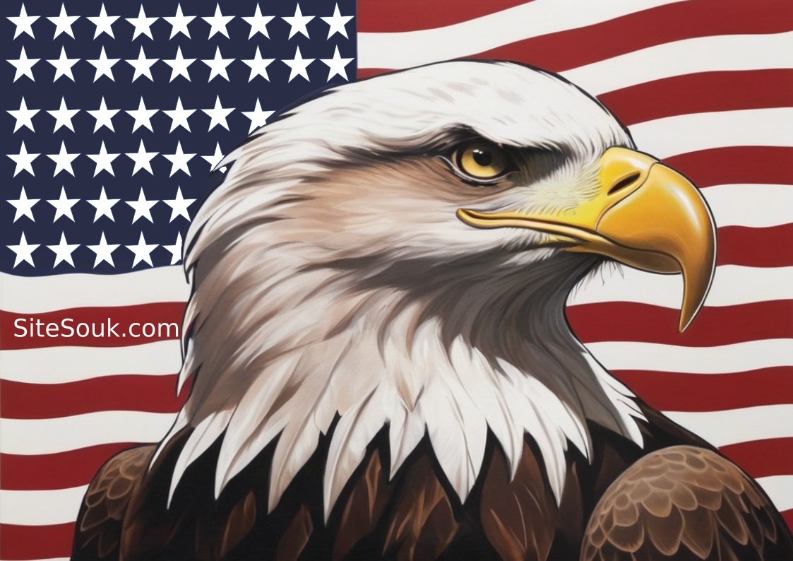 USA Flag Bald Eagle