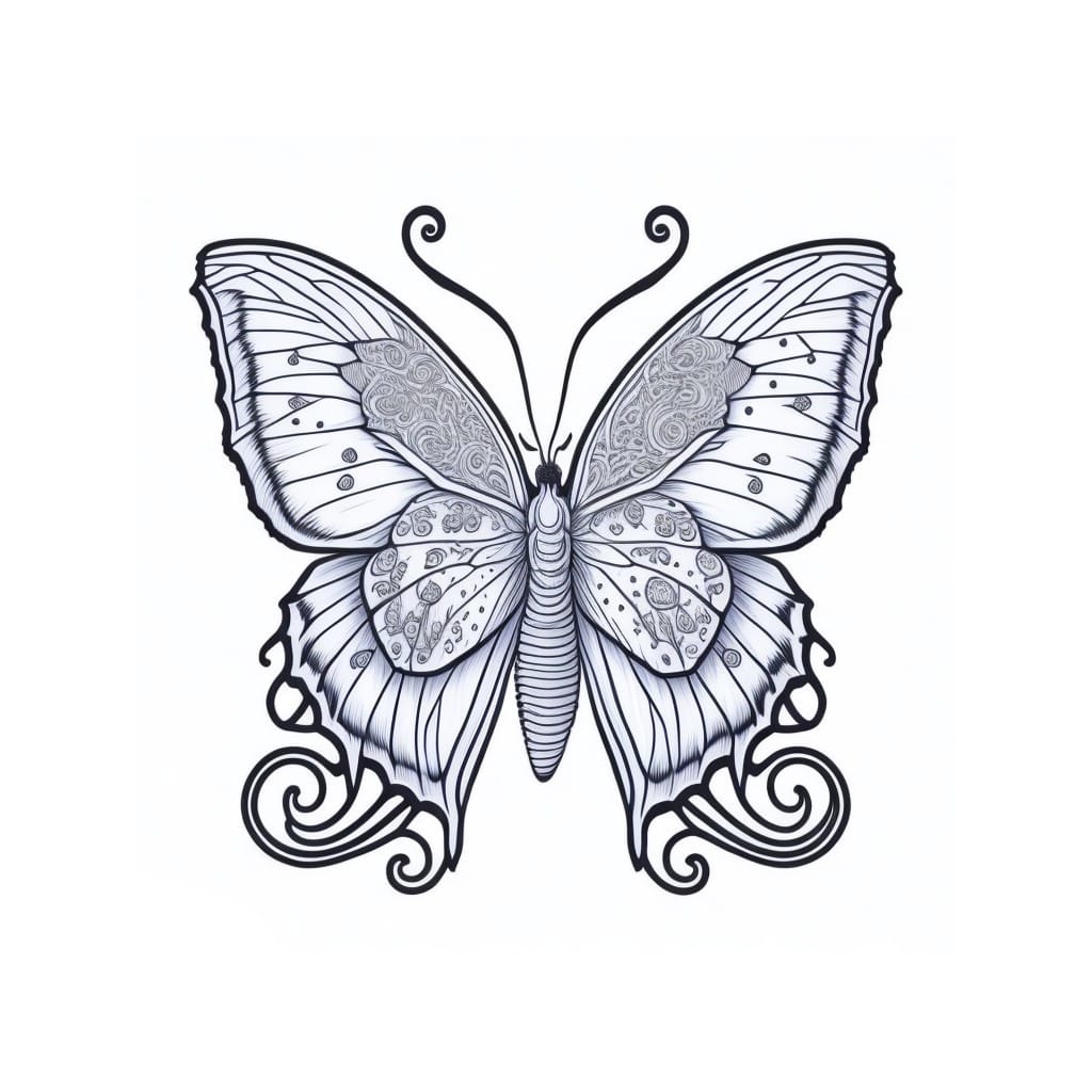 Coloring Page of Cute Butterfly