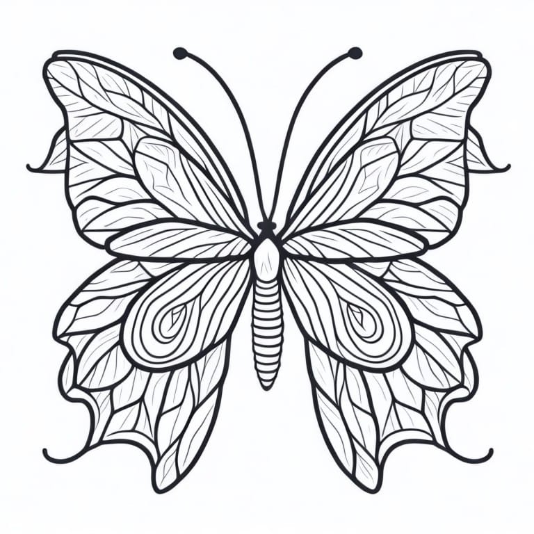 Coloring Page of Cute Butterfly
