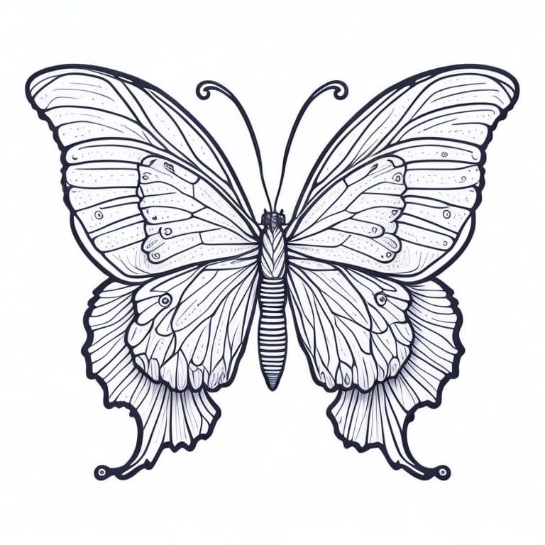 Coloring Page of Cute Butterfly