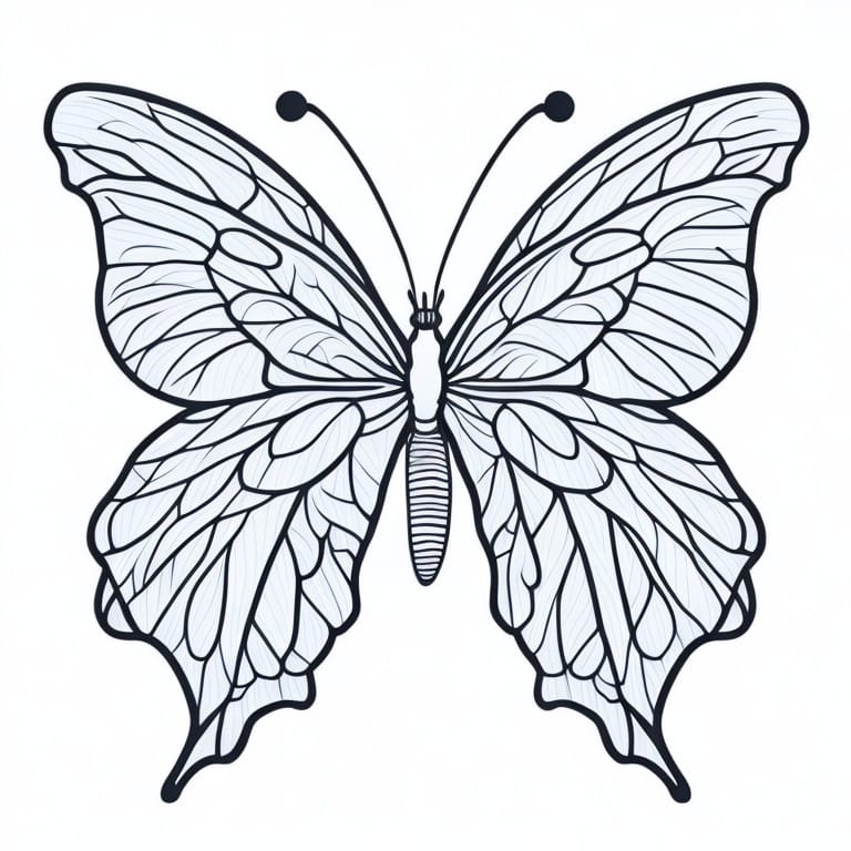 Coloring Page of Cute Butterfly