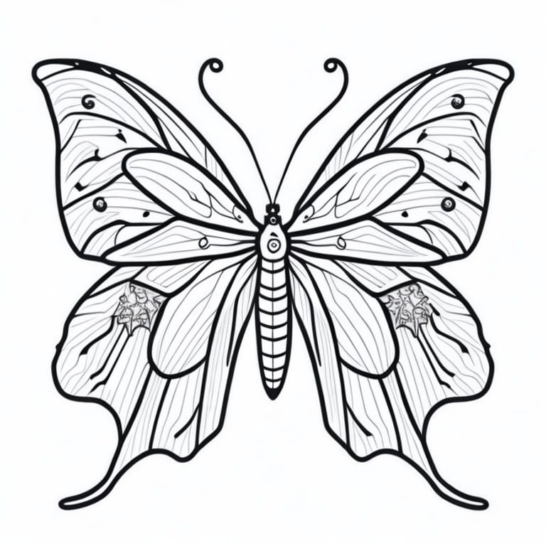 Coloring Page of Cute Butterfly