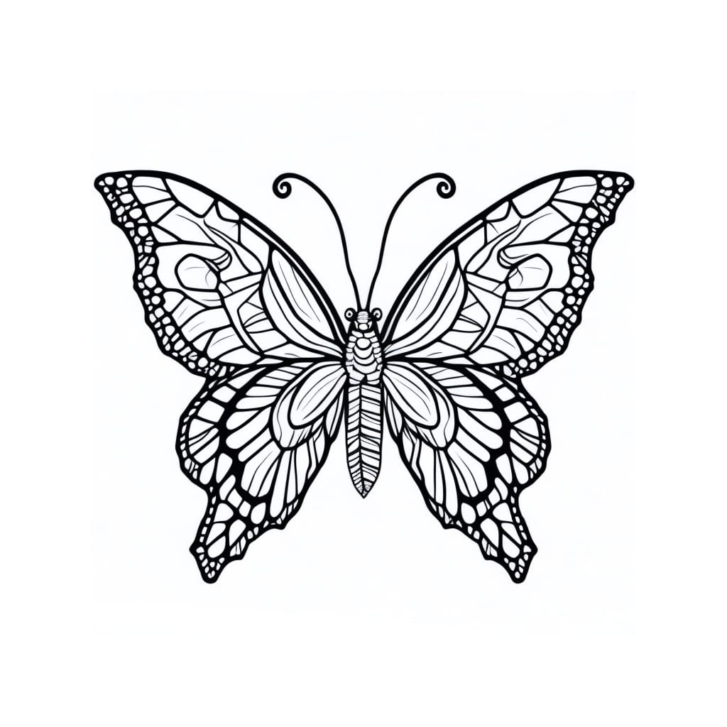 Coloring Page of Cute Butterfly
