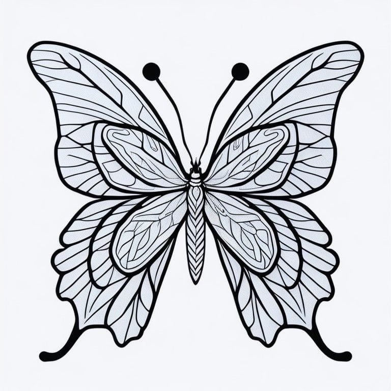 Coloring Page of Cute Butterfly