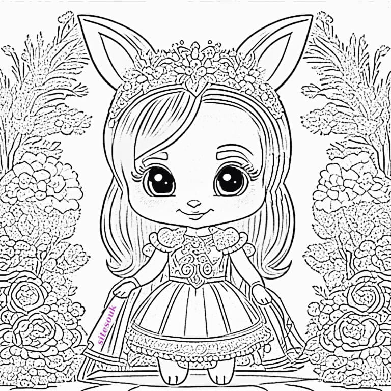 Bunny Princess Reflections: Paint the Easter Royalty in Tranquility