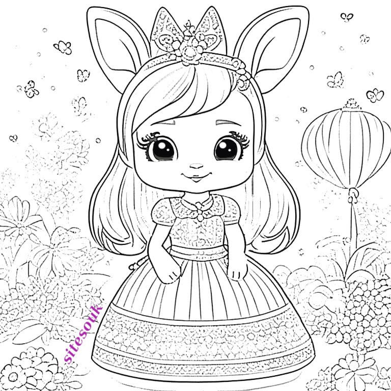 Majestic Bunny Portrait: Paint the Easter Princess' Graceful Charm