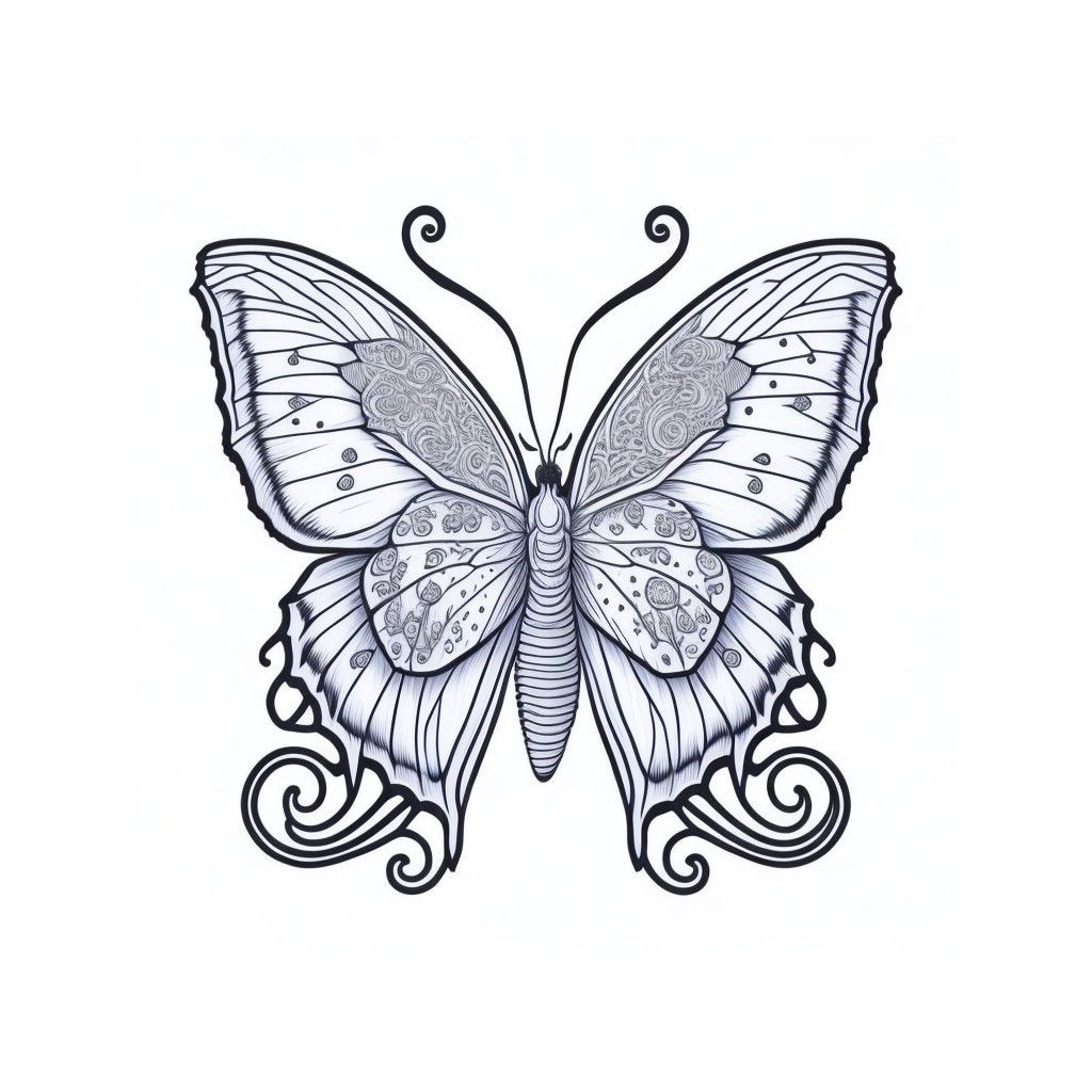 Coloring Page of Cute Butterfly