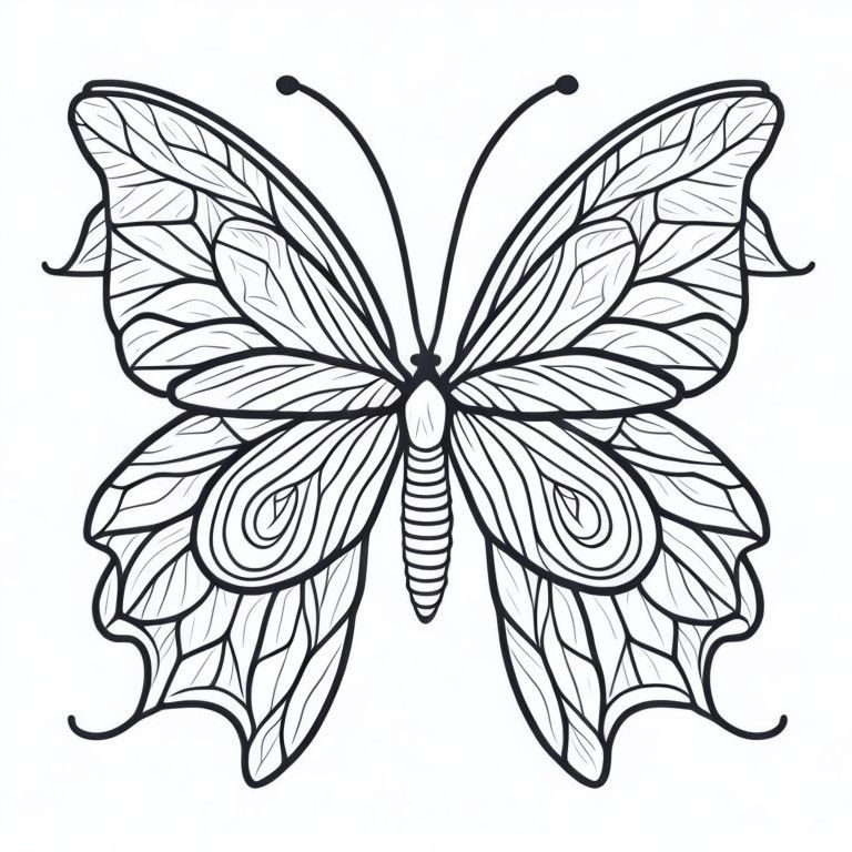 Coloring Page of Cute Butterfly