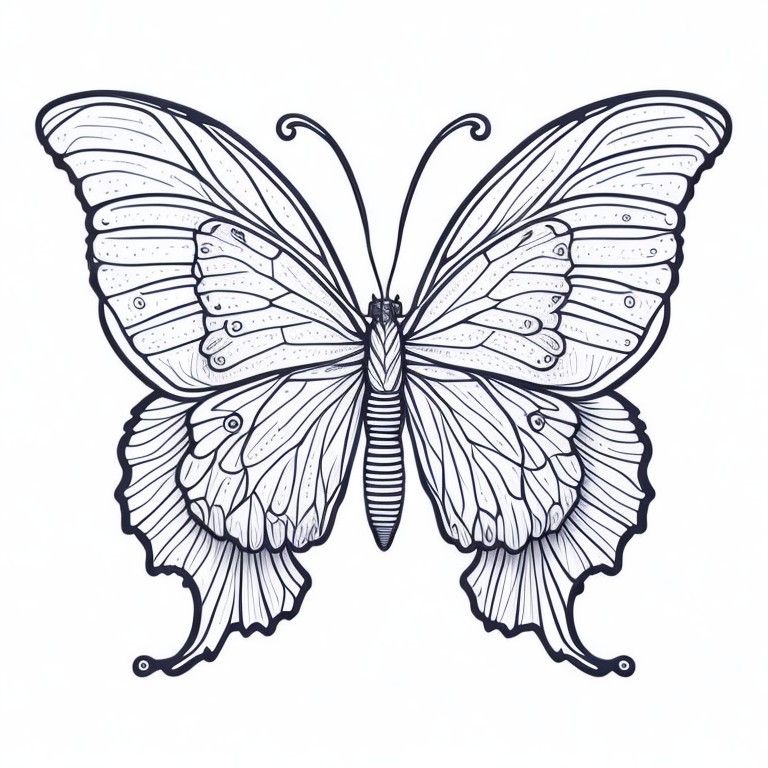 Coloring Page of Cute Butterfly