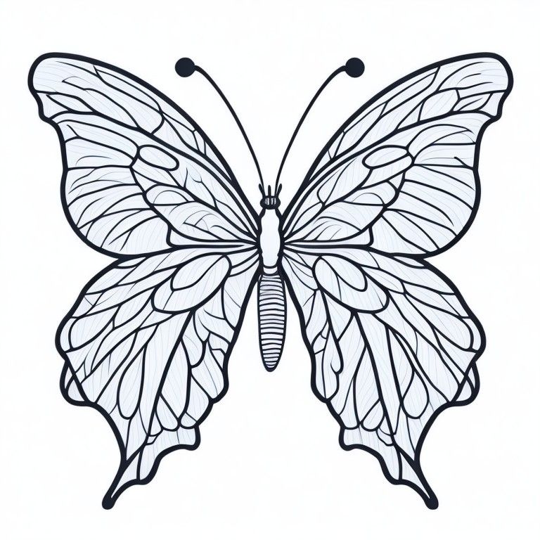 Coloring Page of Cute Butterfly