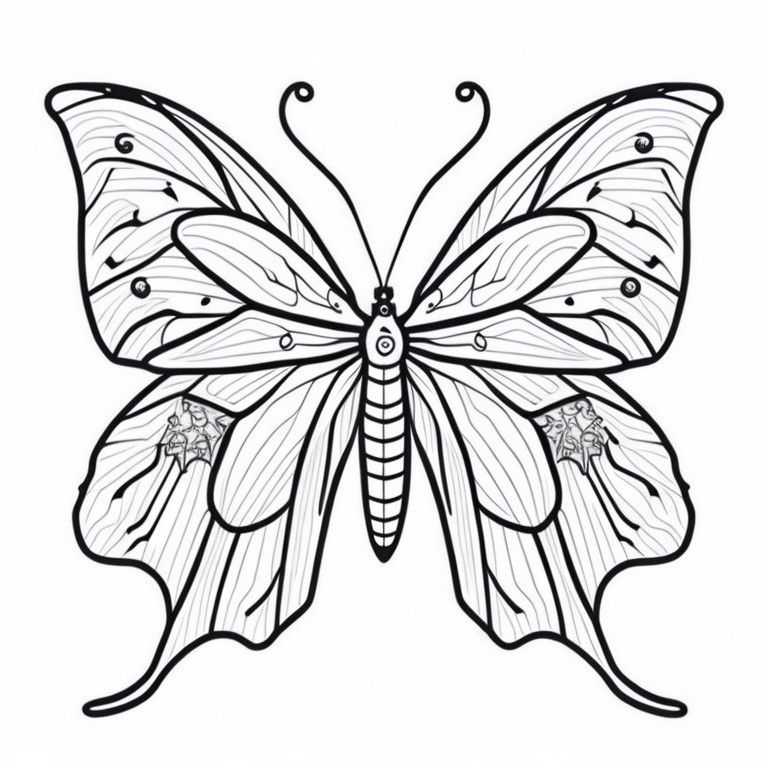 Coloring Page of Cute Butterfly