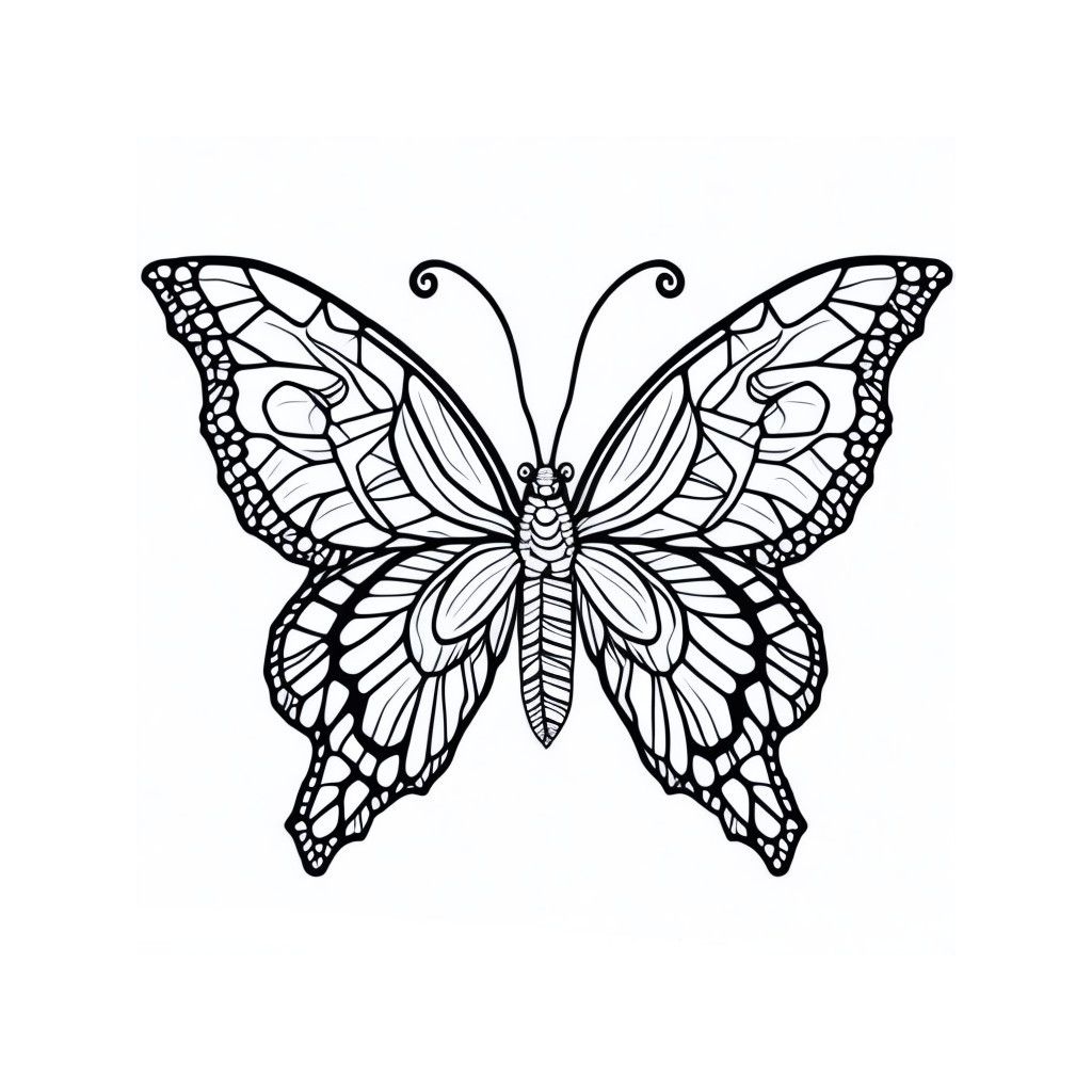 Coloring Page of Cute Butterfly