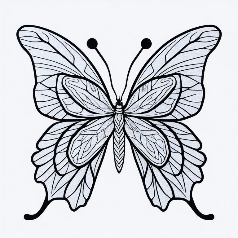 Coloring Page of Cute Butterfly