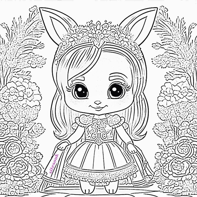 Bunny Princess Reflections: Paint the Easter Royalty in Tranquility
