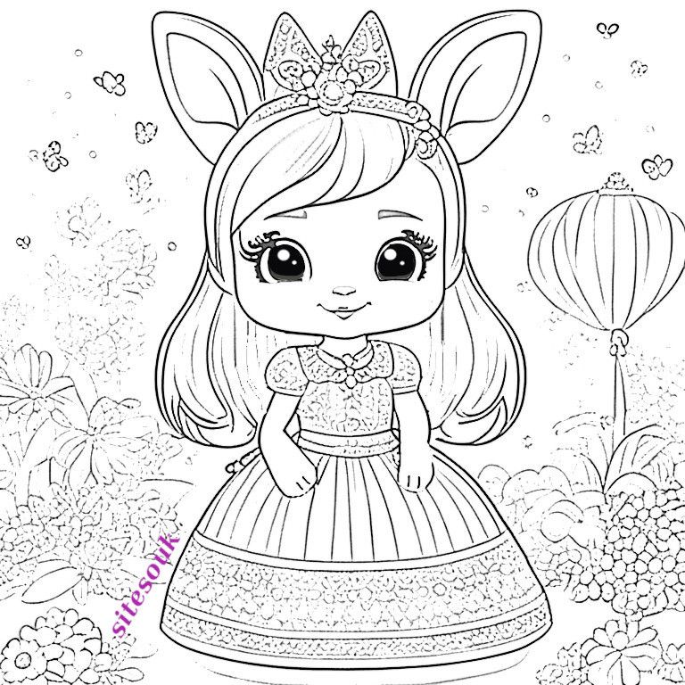Majestic Bunny Portrait: Paint the Easter Princess' Graceful Charm