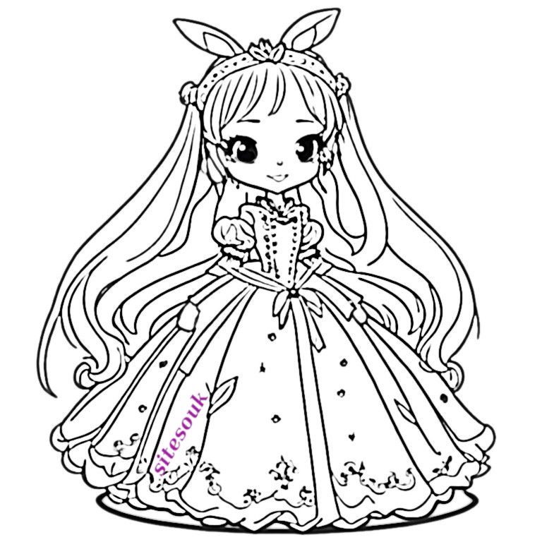 Easter Bunny Princess Whimsy: A Charming Coloring Adventure
