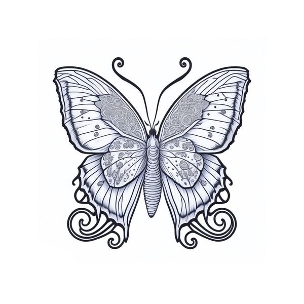 Coloring Page of Cute Butterfly