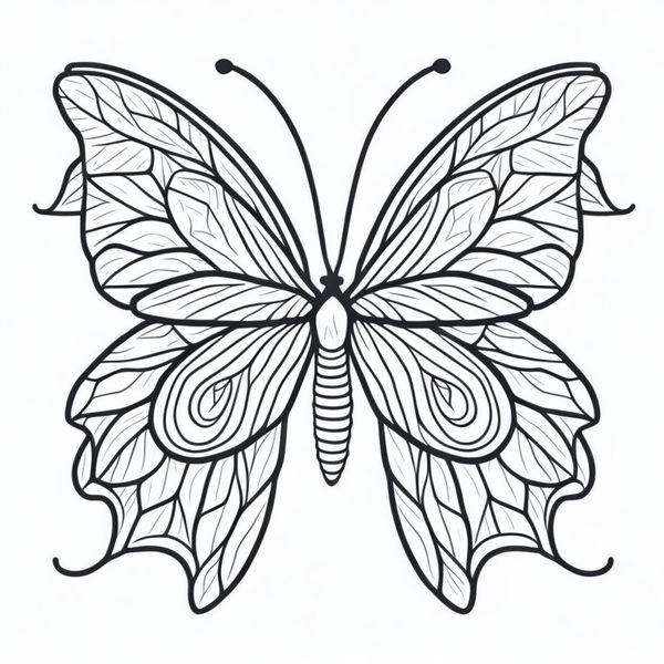 Coloring Page of Cute Butterfly