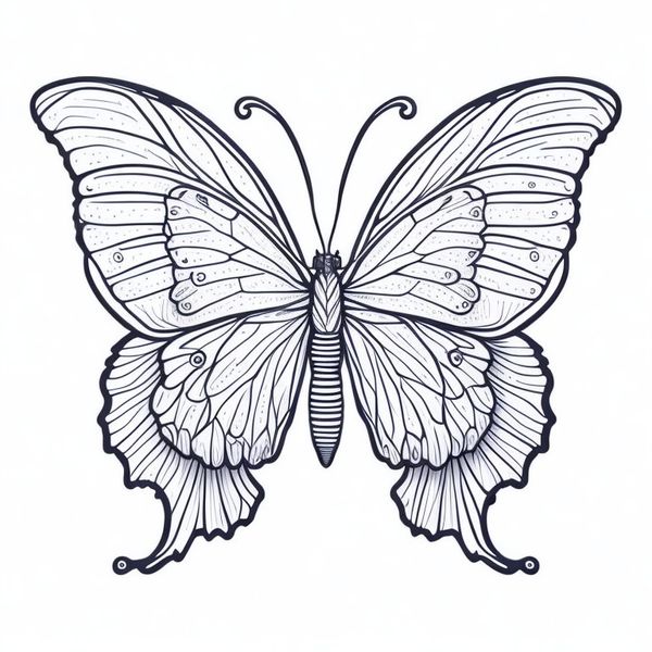 Coloring Page of Cute Butterfly