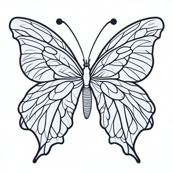Coloring Page of Cute Butterfly