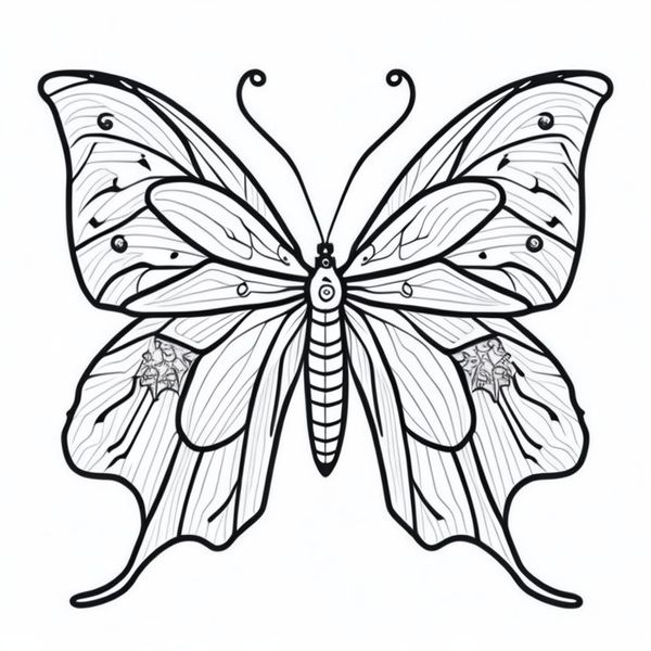 Coloring Page of Cute Butterfly