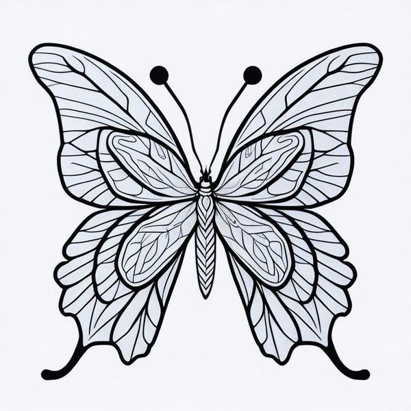 Coloring Page of Cute Butterfly